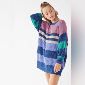 Colorful Striped Sweater Dress